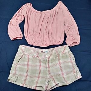 ROXY Shorts Sz 9 & Mezzanine Top Sz S